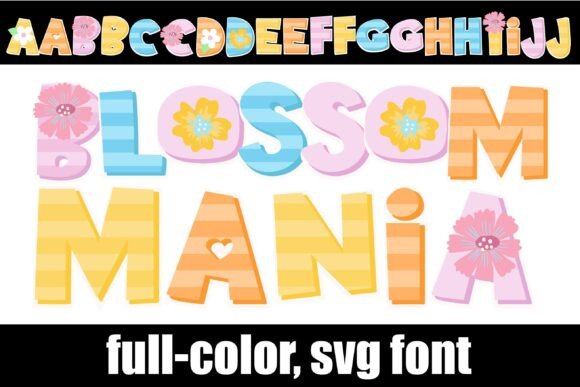 Blossom Mania: A Color Font for Spring Editorial Design