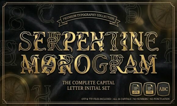 Serpentine Monogram Font for Small Business Branding
