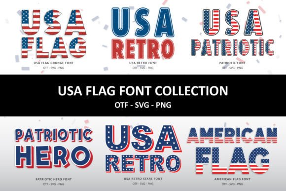 Usa Flag Collection: A Patriotic Display Font